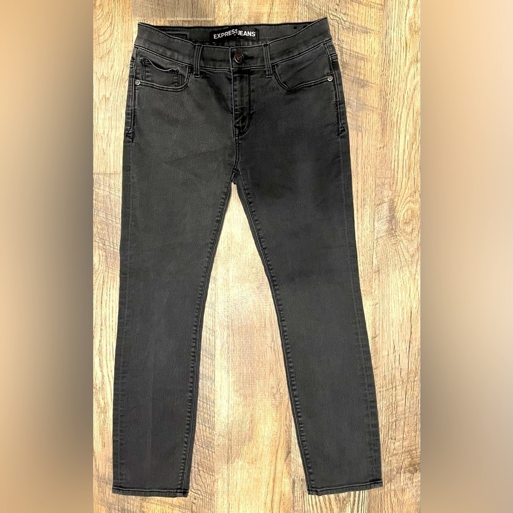 EXPRESS Womens Mid Rise Black‎ Skinny Jeans Size 6s
